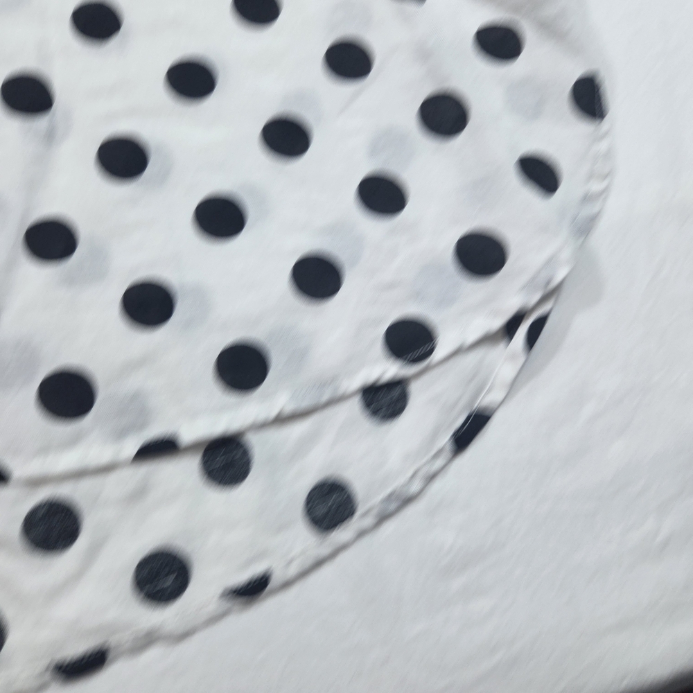 Hester & Orchard Polka Dot 3/4 Sleeve V-Neck Women's Top - White/Black - Picture 4 of 11
